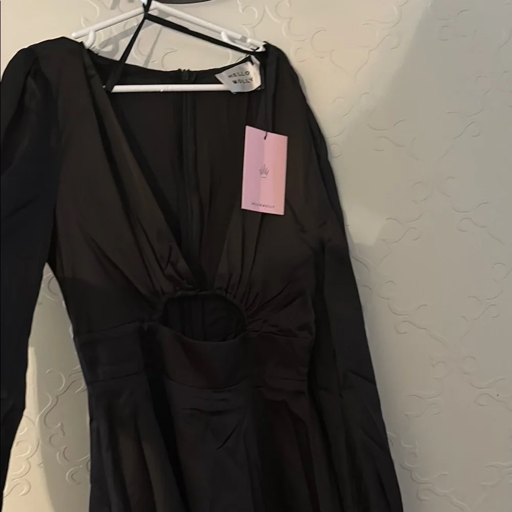 Hello Molly Black Ruched Ruffled Cocktail Dress - Picture 4 of 5